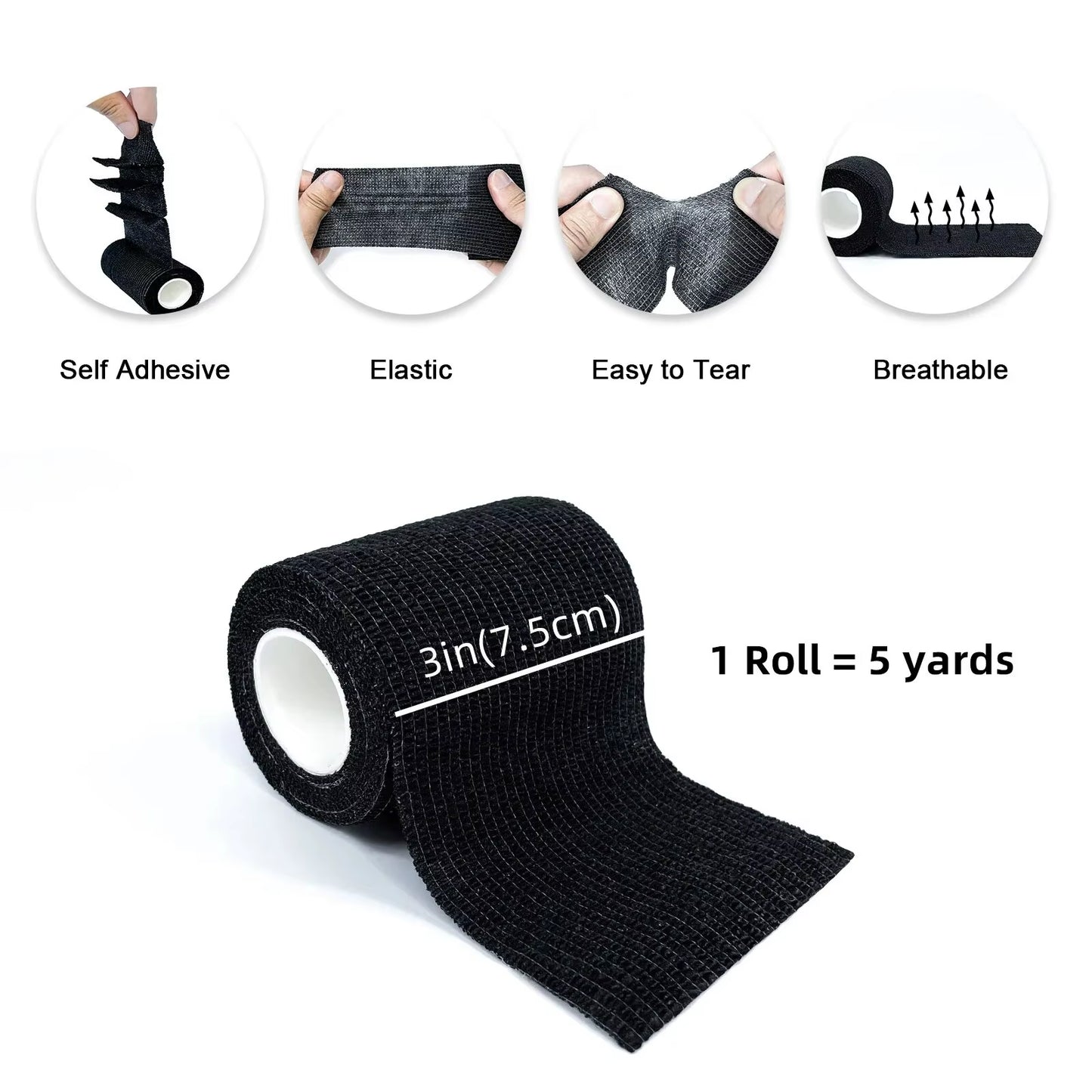 Get Your Game On with Our 4.8M Self-Adhesive Cohesive Bandage - Perfect for Fixing Fingers, Wrists, & Legs! 🏃♂️💪